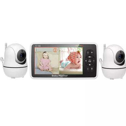 5 inch Video Baby Monitor with Two Camera,  Audio and Night Vision