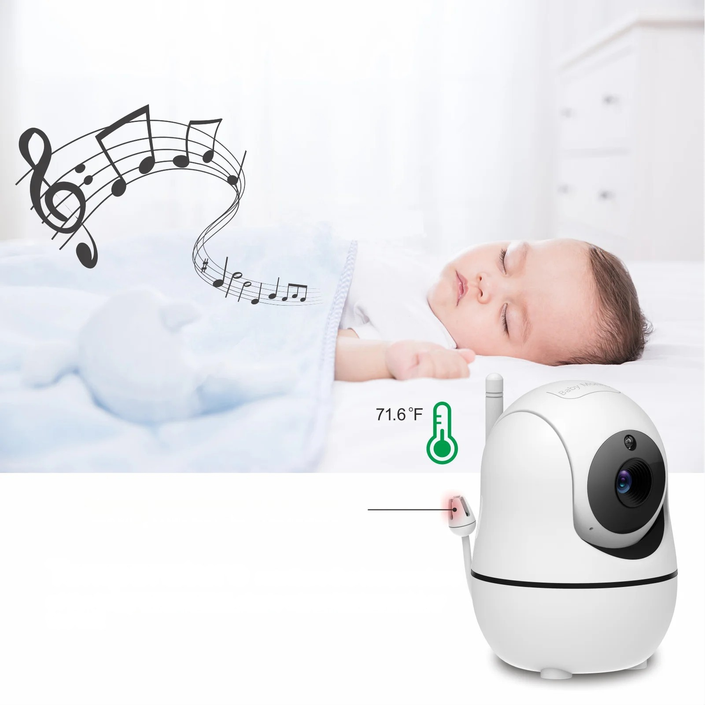 5 inch Video Baby Monitor with Two Camera,  Audio and Night Vision