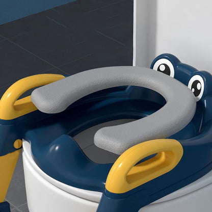 Blue and yellow kids' toilet training ladder